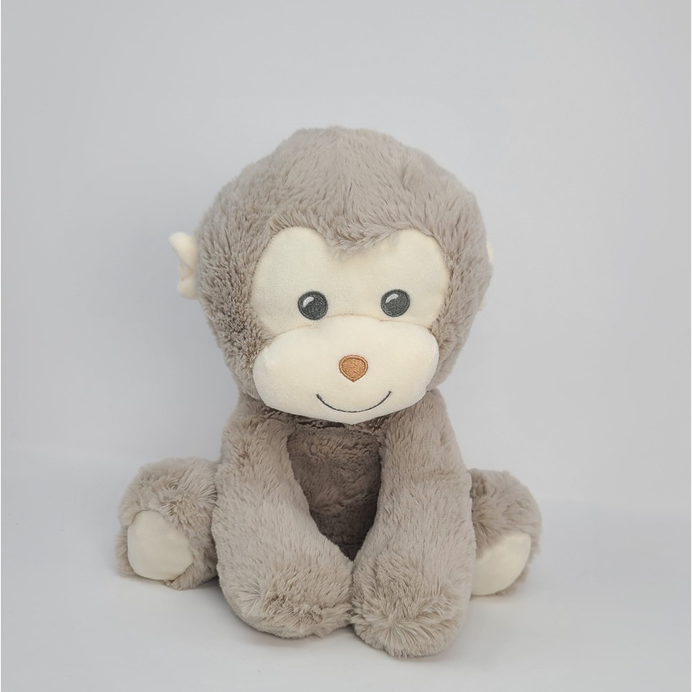 Kellytoy Monkey Plush Kids 12 Inch Grey Crinkle Squeak Stuffed Animal Good